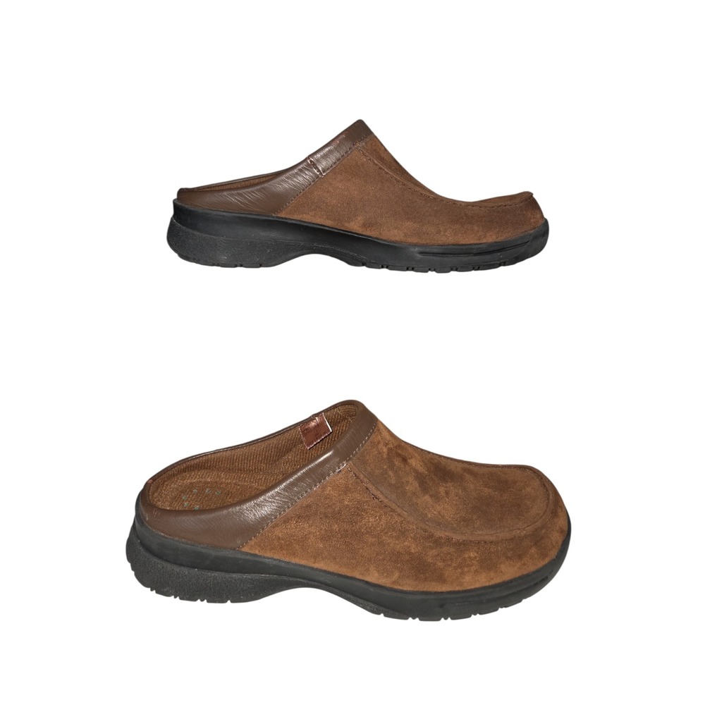 Thom‎ McAn Womens Brown Suede Leather Mules US 7.5